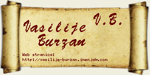 Vasilije Burzan vizit kartica